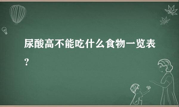 尿酸高不能吃什么食物一览表？