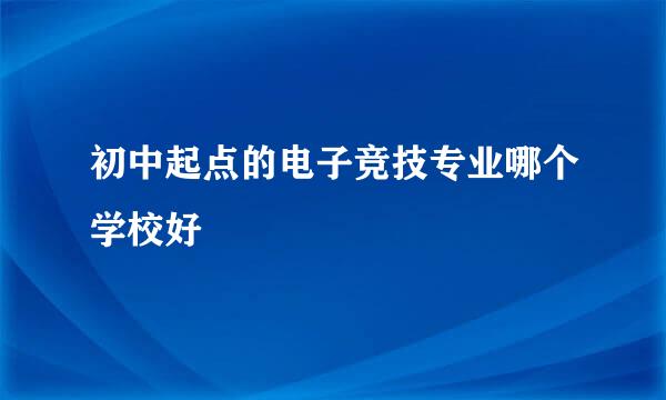 初中起点的电子竞技专业哪个学校好