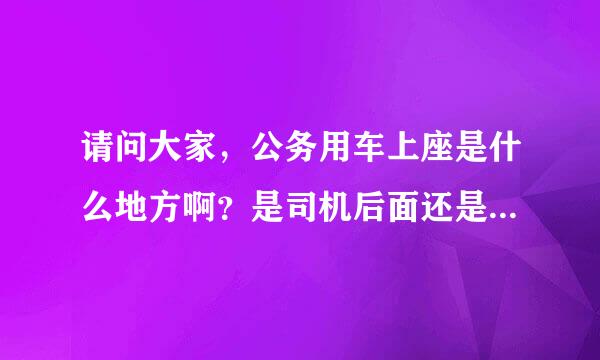 请问大家，公务用车上座是什么地方啊？是司机后面还是副驾驶座？