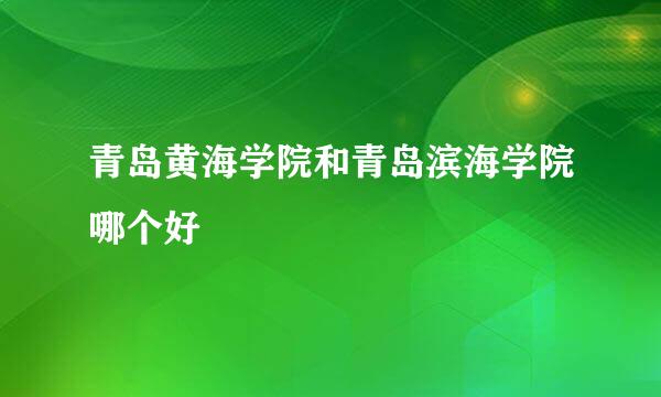 青岛黄海学院和青岛滨海学院哪个好