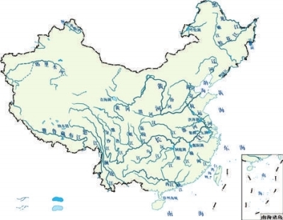 中国河流湖泊地图