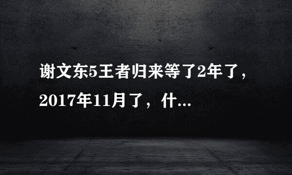 谢文东5王者归来等了2年了，2017年11月了，什么时候上映，求具体时间啊？ 谢文东铁粉有没有知道消息的