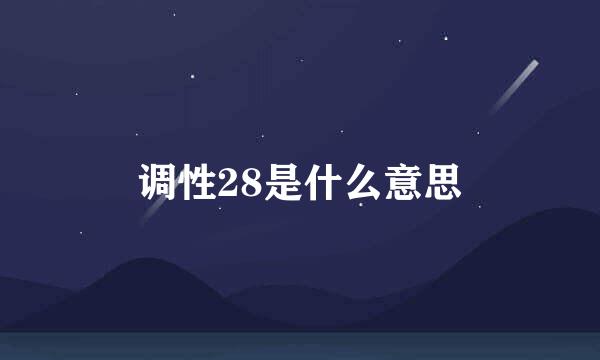 调性28是什么意思