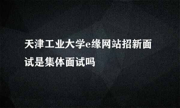 天津工业大学e缘网站招新面试是集体面试吗