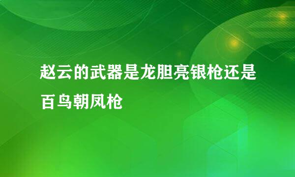 赵云的武器是龙胆亮银枪还是百鸟朝凤枪