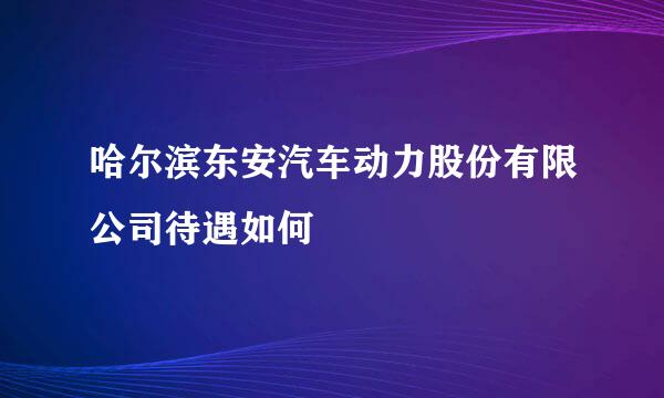 哈尔滨东安汽车动力股份有限公司待遇如何