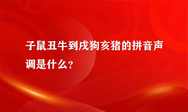 子鼠丑牛到戌狗亥猪的拼音声调是什么？