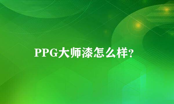 PPG大师漆怎么样？