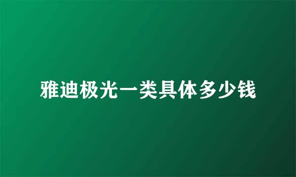 雅迪极光一类具体多少钱