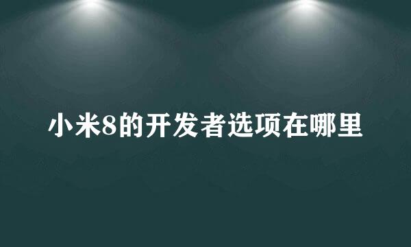 小米8的开发者选项在哪里