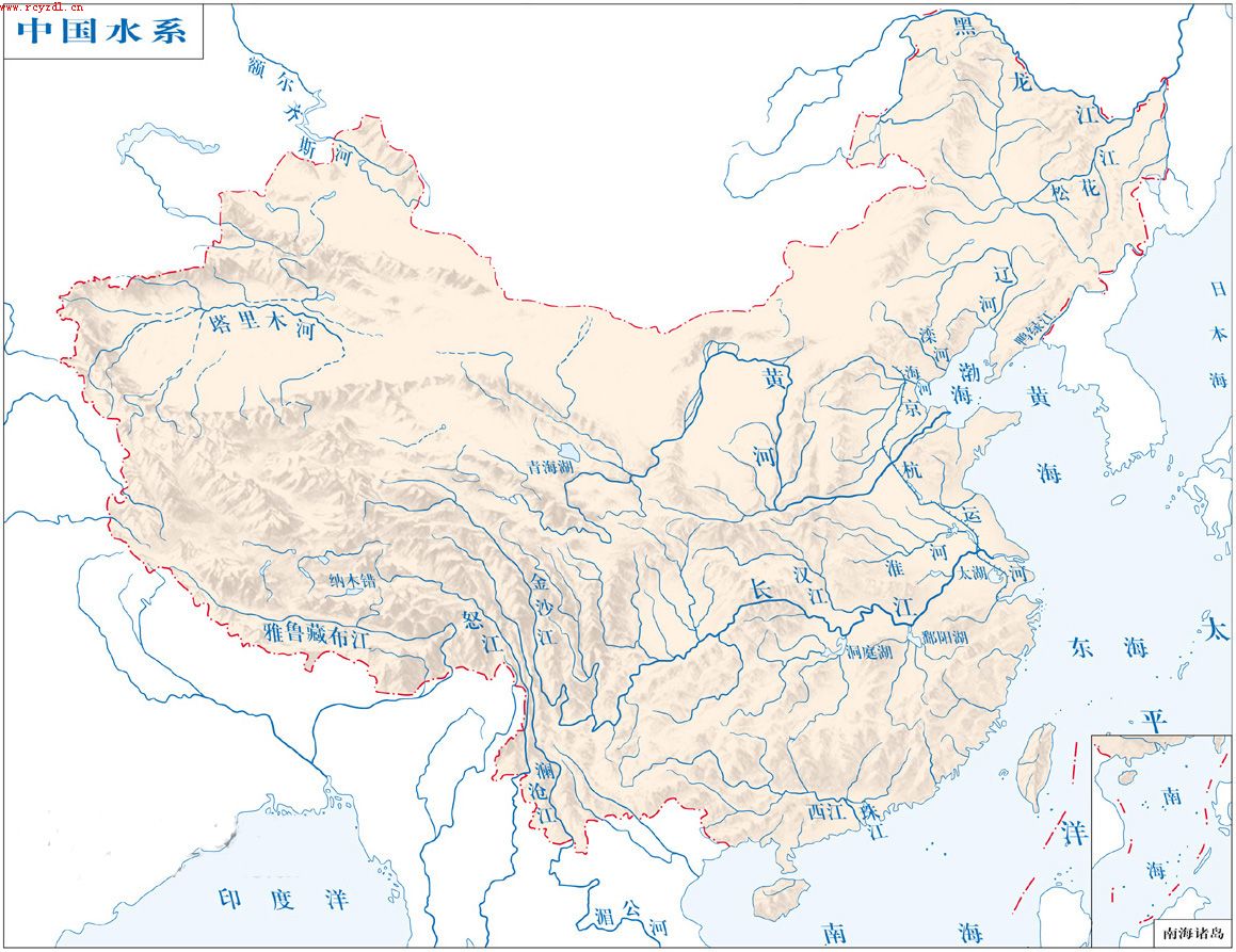 中国地图河流分布图　　中国地图山脉分布图 中国地图铁路分布图 中国地图矿产分布图