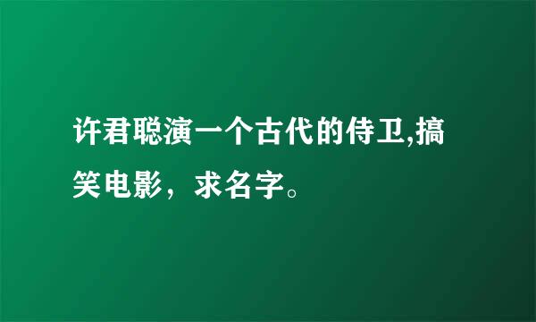 许君聪演一个古代的侍卫,搞笑电影，求名字。