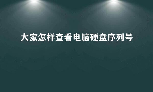 大家怎样查看电脑硬盘序列号