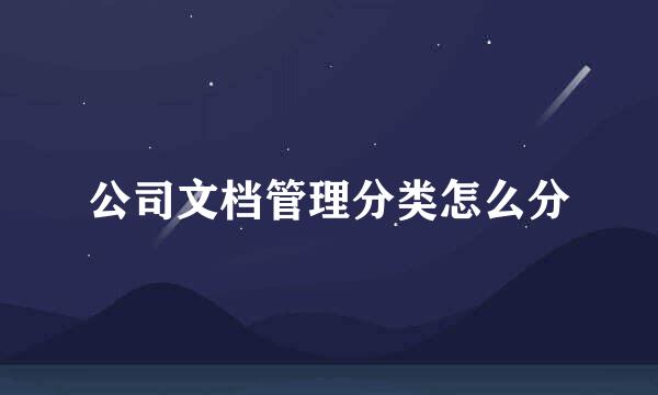 公司文档管理分类怎么分