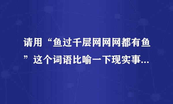 请用“鱼过千层网网网都有鱼”这个词语比喻一下现实事件以说明这个词语的字义。