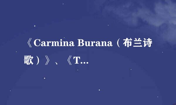 《Carmina Burana（布兰诗歌）》、《The Mass》、《SS闪电部队在前进》三者有什么