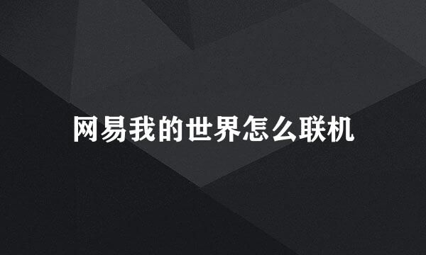 网易我的世界怎么联机