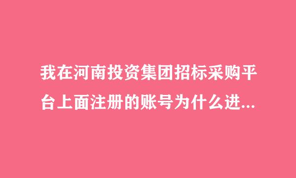 我在河南投资集团招标采购平台上面注册的账号为什么进不去？请告知谢谢啊