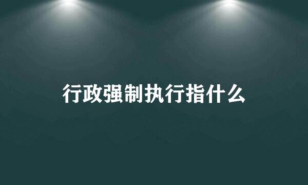 行政强制执行指什么