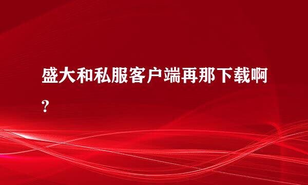 盛大和私服客户端再那下载啊?