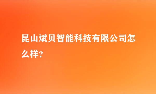 昆山斌贝智能科技有限公司怎么样？