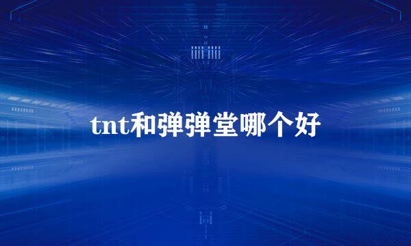 tnt和弹弹堂哪个好