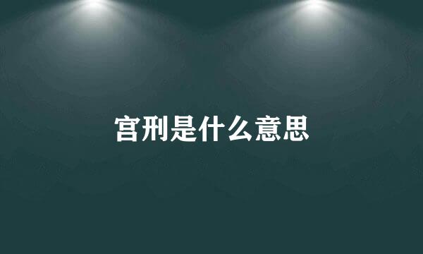 宫刑是什么意思