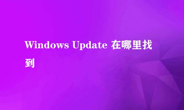 Windows Update 在哪里找到