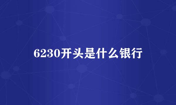 6230开头是什么银行