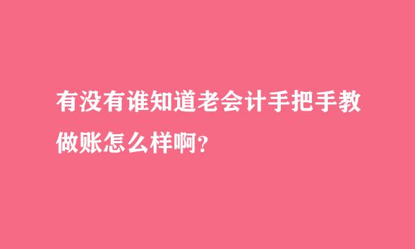 有没有谁知道老会计手把手教做账怎么样啊？