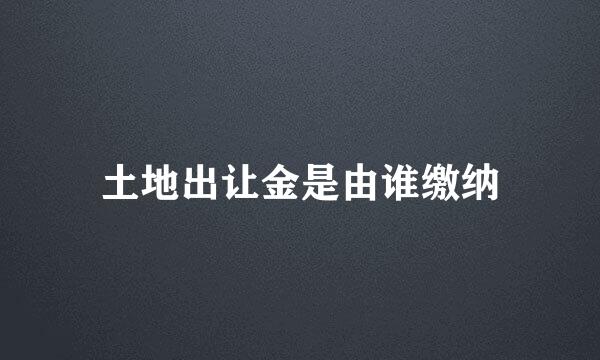 土地出让金是由谁缴纳