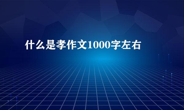 什么是孝作文1000字左右