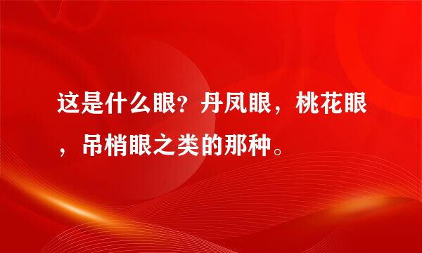 这是什么眼？丹凤眼，桃花眼，吊梢眼之类的那种。