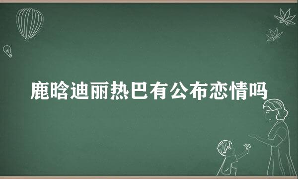 鹿晗迪丽热巴有公布恋情吗