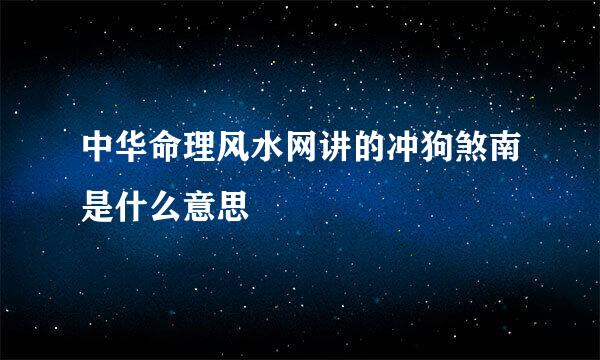 中华命理风水网讲的冲狗煞南是什么意思