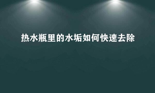 热水瓶里的水垢如何快速去除