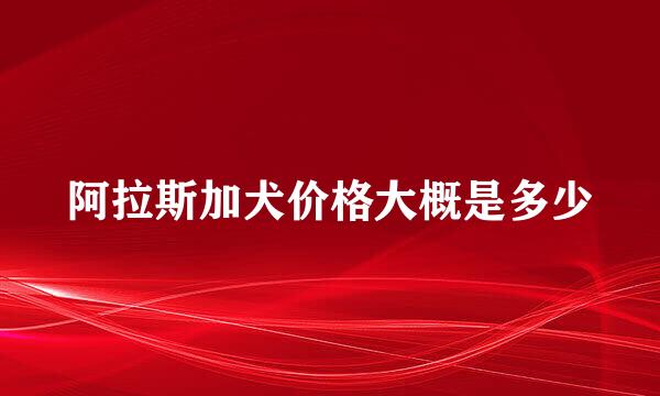 阿拉斯加犬价格大概是多少