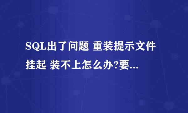 SQL出了问题 重装提示文件挂起 装不上怎么办?要在注册表里删哪个文件?