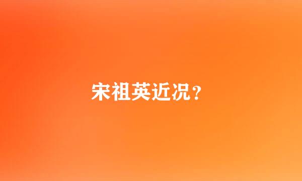 宋祖英近况？