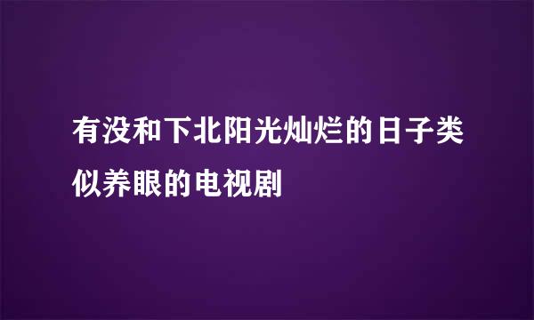 有没和下北阳光灿烂的日子类似养眼的电视剧