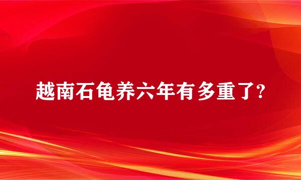 越南石龟养六年有多重了?