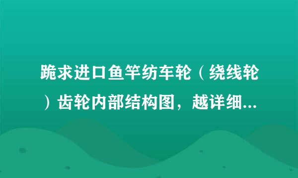 跪求进口鱼竿纺车轮（绕线轮）齿轮内部结构图，越详细越好详细