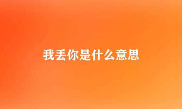 我丢你是什么意思