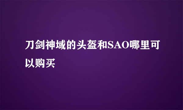 刀剑神域的头盔和SAO哪里可以购买