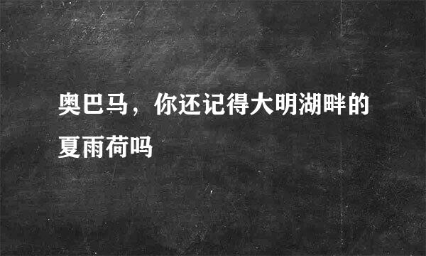 奥巴马，你还记得大明湖畔的夏雨荷吗