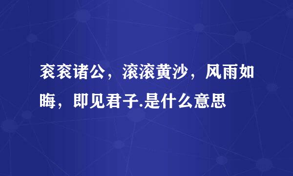 衮衮诸公，滚滚黄沙，风雨如晦，即见君子.是什么意思