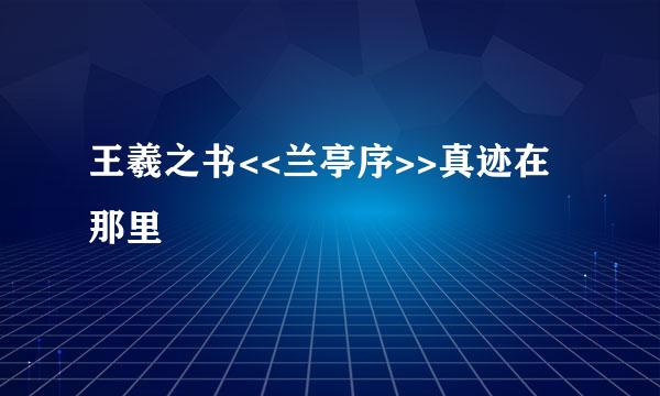 王羲之书<<兰亭序>>真迹在那里