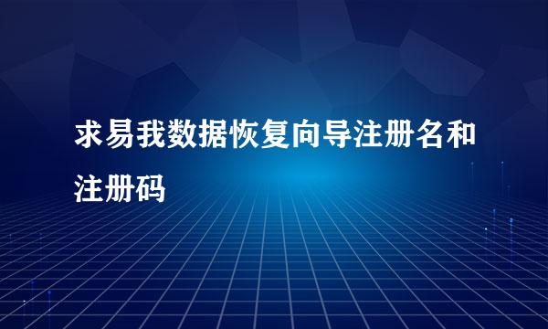 求易我数据恢复向导注册名和注册码