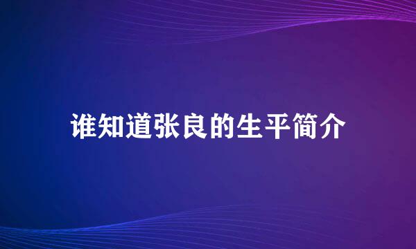 谁知道张良的生平简介