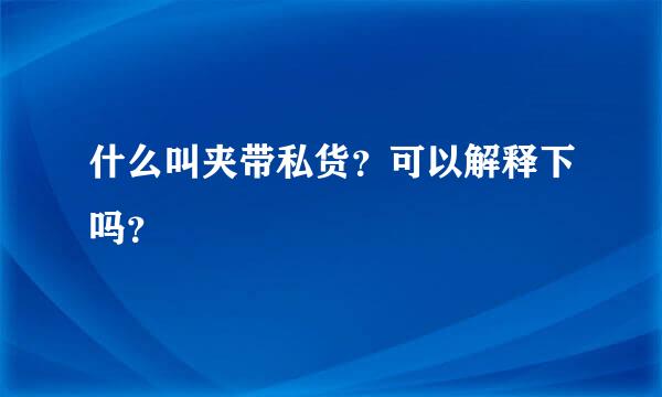 什么叫夹带私货？可以解释下吗？